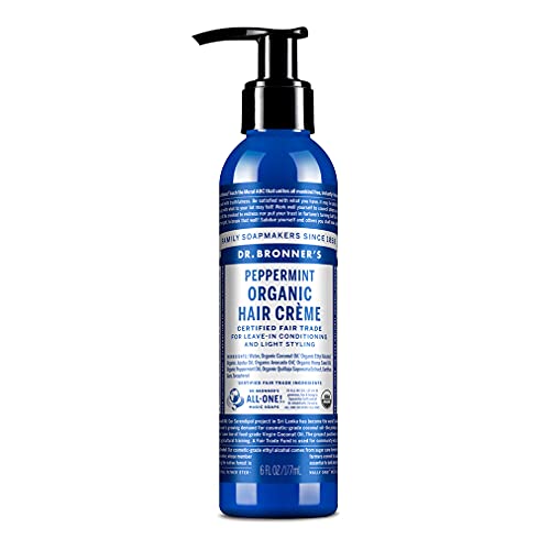Dr. Bronner's Organic Hair Crème - Nourishes Scalp, Adds Shine & Strength - Peppermint, 6oz