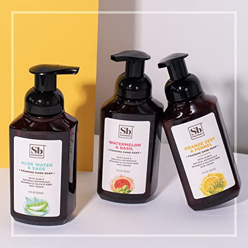 Soapbox Foaming Hand Soap - Moisturizing Aloe & Sage, Vegan Ingredients - 3 Pack, 11oz Each