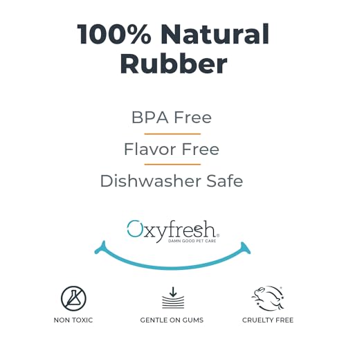 Oxyfresh Dog Dental Toy - Durable Rubber Chew for Teeth Cleaning & Fresh Breath - 5in