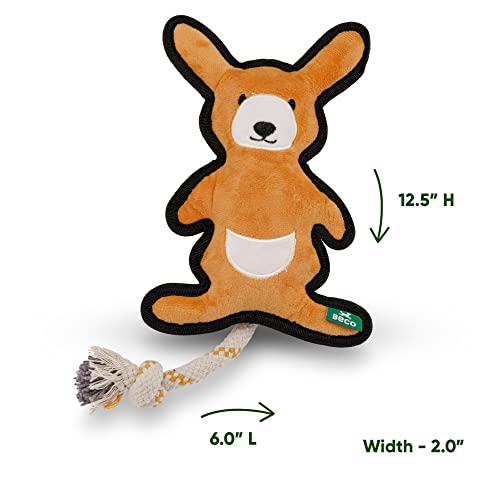 Beco Lovable Kangaroo Dog Toy - Durable, 65% Recycled, Climate Neutral Certified - Squeaker, 10in