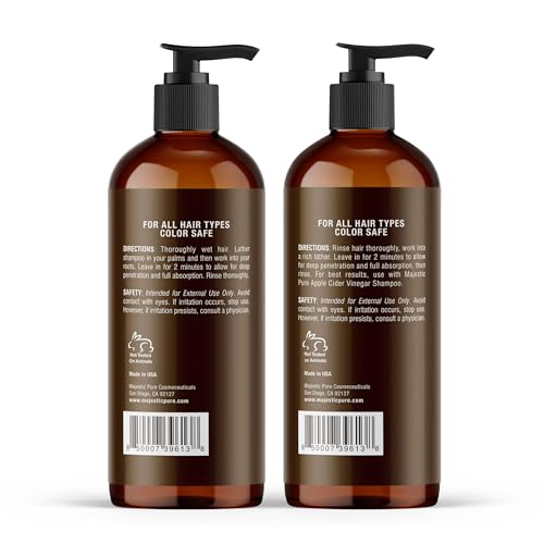 Majestic Pure Shampoo & Conditioner Set - Nourishing Apple Cider Vinegar Blend - 16oz