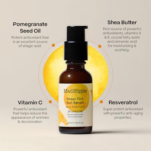 Mad Hippie Face Serum - Antioxidant-Rich Vitamin C & Daily UV Protection, 0.5oz + 1.02oz