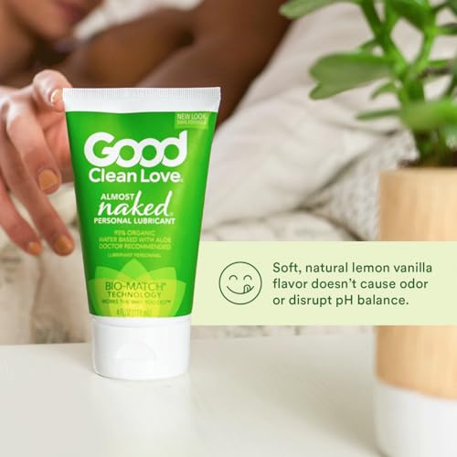 Good Clean Love Almost Naked Personal Lubricant - Organic Aloe Vera, pH-Balanced - 4 Oz (2-Pack)