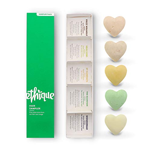 Ethique Hair Sampler - Vegan Shampoo & Conditioner Bars, Plastic-Free Travel Set - 5 Mini Bars