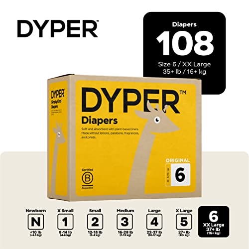 DYPER Bamboo Diapers & Wipes Bundle - Hypoallergenic, Comfort Fit, Safe for Sensitive Skin - 108ct