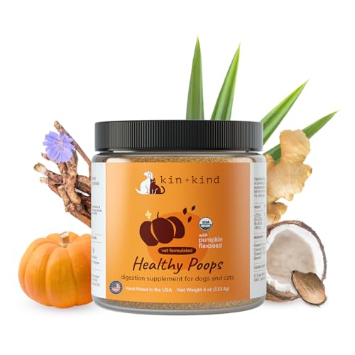 kin+kind Dog Supplement - Promotes Healthy Digestion, USDA Organic Pumpkin & Superfoods - 4oz