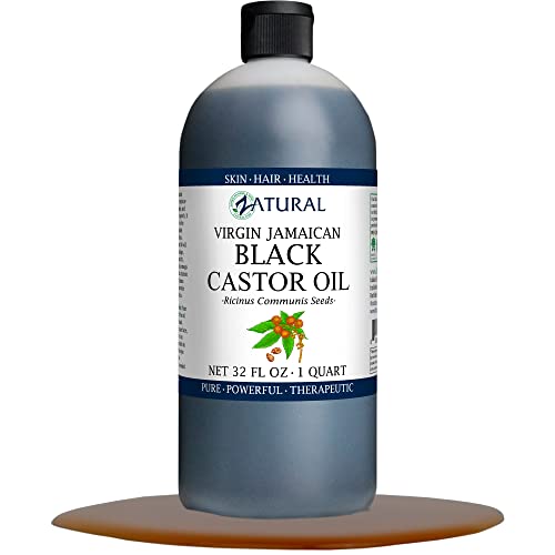 Zatural Black Castor Oil - Promotes Hair Growth, Hydrates Skin & Nails - 32oz Pure Jamaican Oil