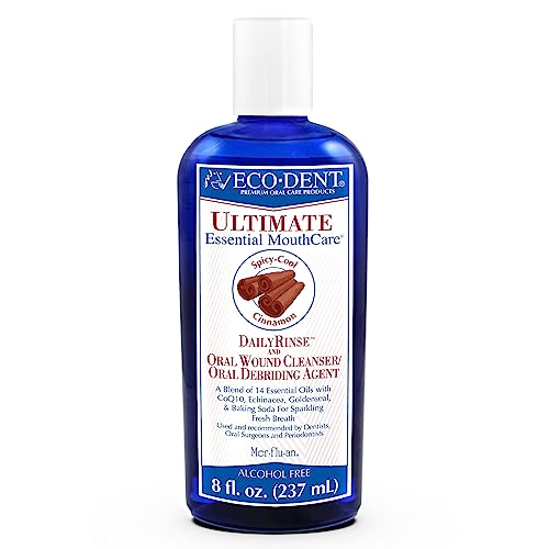 Eco-Dent Mouthwash - Alcohol-Free Baking Soda Formula with Essential Oils, Mint - 8 Fl Oz