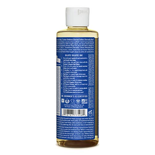 Dr. Bronner's Pure-Castile Liquid Soap - Organic, Fair Trade, Versatile Use - 8oz Peppermint