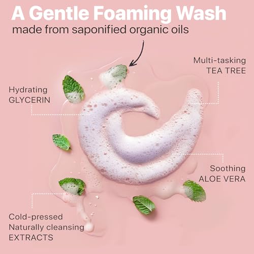 Foaming Face Wash - Deep Cleansing, Non-Drying, Gentle with Aloe Vera & Glycerin - 8oz