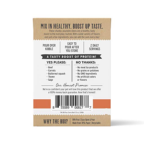 The Honest Kitchen Dog Food Toppers - Protein Boost with Human Grade Beef Stew - 12 Pack, 5.5oz