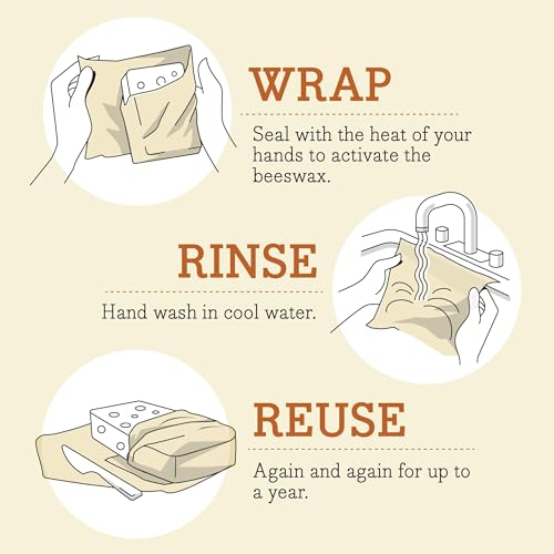 Bee's Wrap Outdoor Bundle - Reusable Food Wraps & Natural Fire Starters, 3 Pack, Honeycomb Print