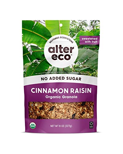 Alter Eco Cinnamon Raisin Granola - Naturally Sweetened, Organic & Vegan - 1 Pack