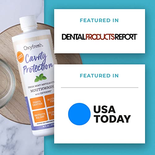Oxyfresh Fluoride Mouthwash - Cavity Protection for Sensitive Teeth, Refreshing Peppermint - 16oz