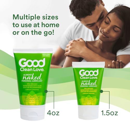 Good Clean Love Almost Naked Personal Lubricant - Organic Aloe Vera, pH-Balanced - 4 Oz (2-Pack)