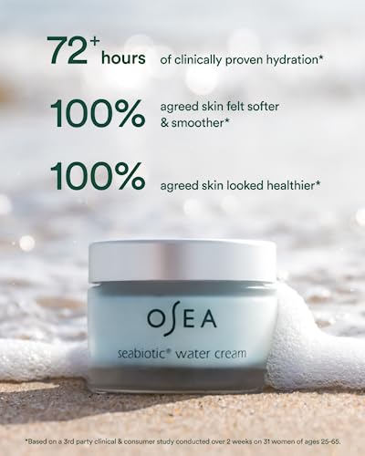 OSEA Seabiotic Water Cream - 72+ Hours Hydration, Probiotic Boost, Vegan - 1.6 oz