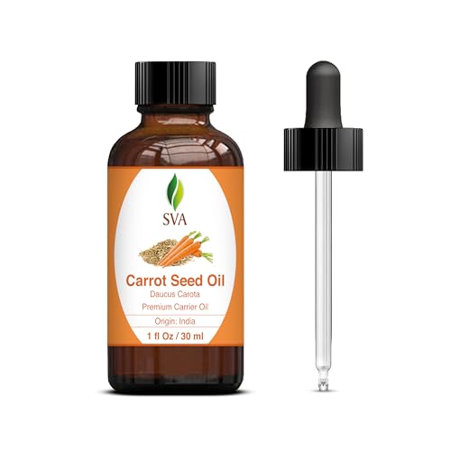 SVA Carrot Seed Oil - Nourishing Moisturizer for Skin & Hair, 100% Natural - 1 Fl Oz