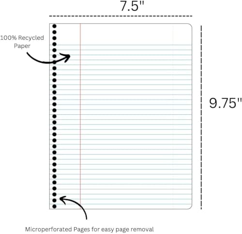 Decomposition Notebook - 100% Recycled Paper, Soy Ink Printing, 160 Pages - 9.75 x 7.5