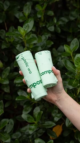 Compostic Compost Bags - 100% Compostable, Extra Strong, Non-Toxic, 3 Gallon - 100 Count
