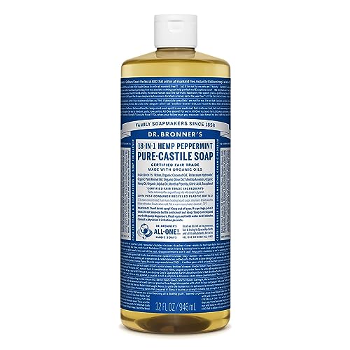 Dr. Bronner's Pure-Castile Liquid Soap - Organic Oils, 18-in-1 Uses, Concentrated, Vegan - 32oz