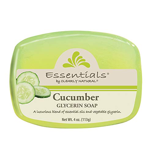 Essentials by Clearly Natural Glycerin Bar Soap - Hydrating, Fresh Cucumber Scent - 4oz, Pack of 12