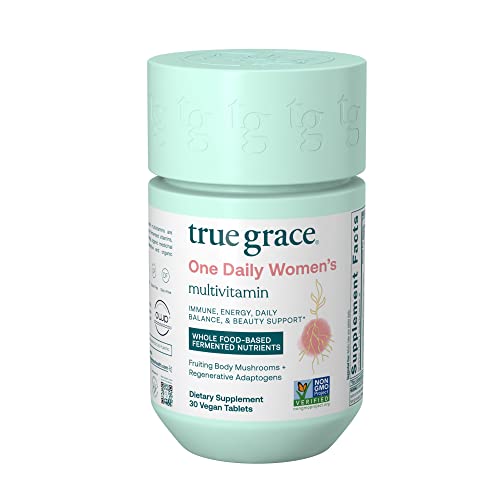 True Grace Women’s Mushroom Multivitamin - Immune, Energy, Beauty Support - 30 Vegan Tablets