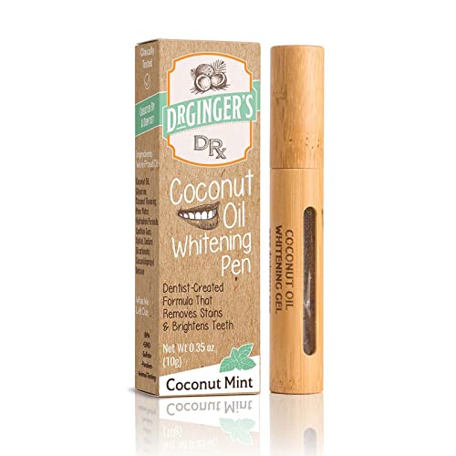 Dr. Ginger's Teeth Whitening Pen - Rapid Stain Remover, Enamel Safe, Coconut Mint Flavor - 0.35oz