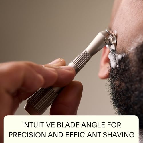 Leaf Shave Thorn Razor Set - Ultra-Close Shave, Blade Recycling Tin, 50 Blade Refills