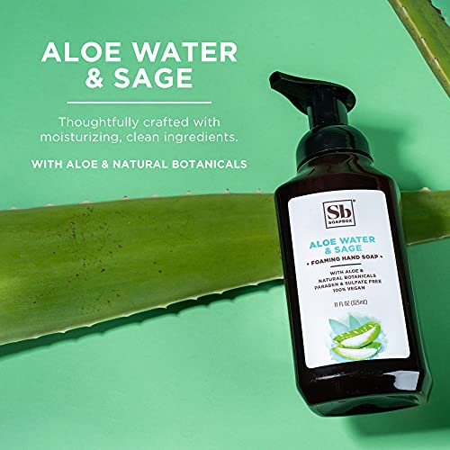 Soapbox Foaming Hand Soap - Moisturizing Aloe & Sage, Vegan Ingredients - 3 Pack, 11oz Each