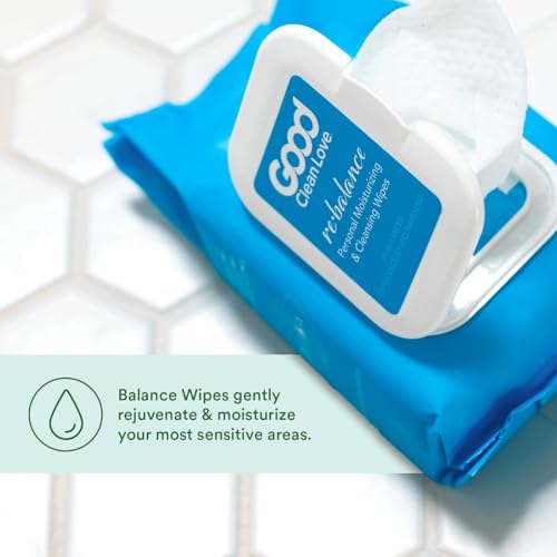 Good Clean Love Rebalance Feminine Wipes - Moisturizing, pH-Balanced, Aloe - 24 Biodegradable