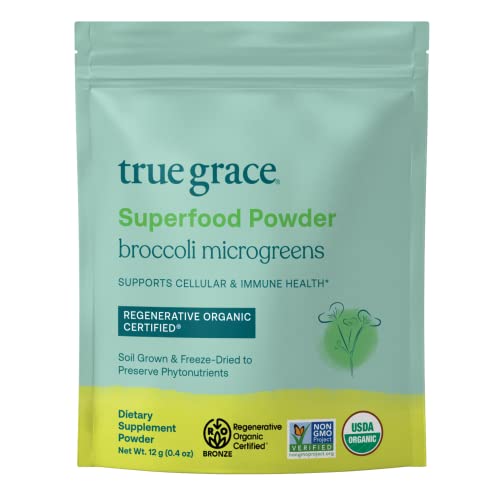 True Grace Broccoli Microgreens - Supports Cellular & Immune Health, Vegan - 0.4 oz, 30 Servings