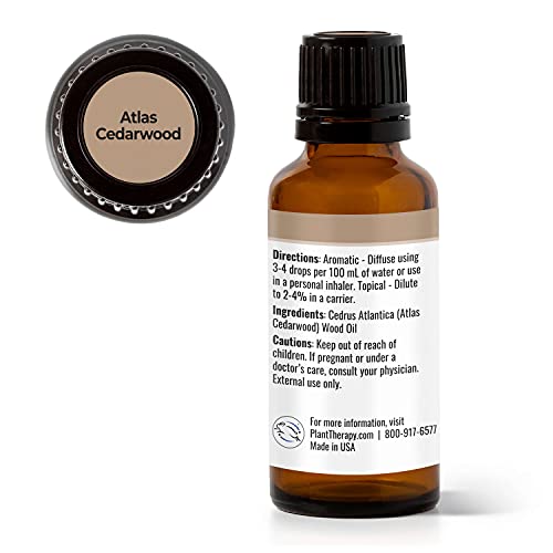 Plant Therapy Atlas Cedarwood Essential Oil - Promotes Calm, Supports Healthy Scalp - 30 mL