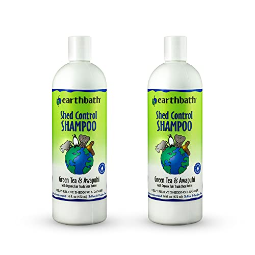 earthbath Dog Shampoo - Reduces Shedding & Dander, Natural Ingredients - 16 Oz (2 Pack)