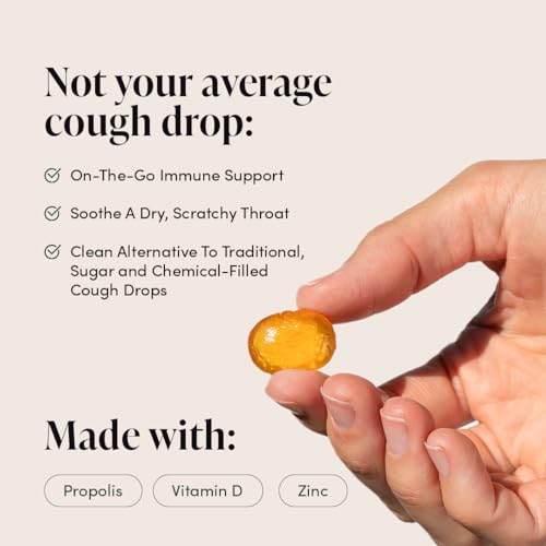 Beekeeper's Naturals Throat Lozenges - Immune Support with Honey, Vitamin D & Zinc - 14 Ct