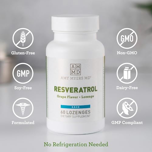 Amy Myers Resveratrol Supplement - Supports Immune & Heart Health, Joint Comfort - 60 Caps