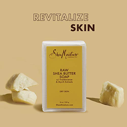 SheaMoisture Raw Shea Butter Bar Soap - Hydrates Dry Skin, Paraben Free, 8oz (Pack of 3)