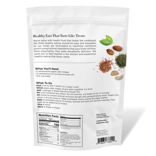 Stellar Eats Pizza Dough Mix - Grain Free, Gluten Free, Plant Based, Easy Prep - 9.5oz
