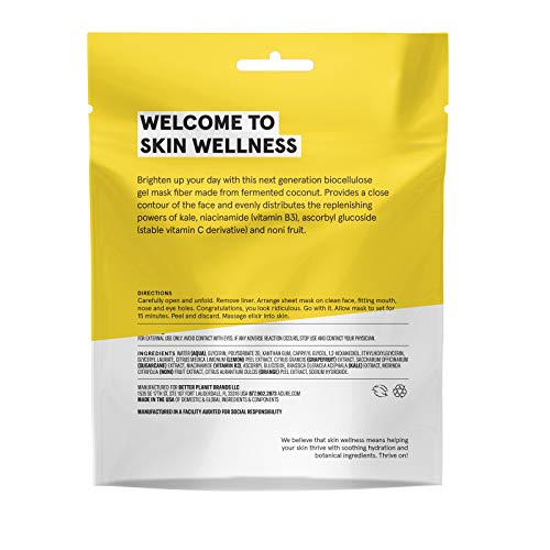 Acure Face Mask - Brightens Skin with Niacinamide & Kale, Vegan, 1 Single Use