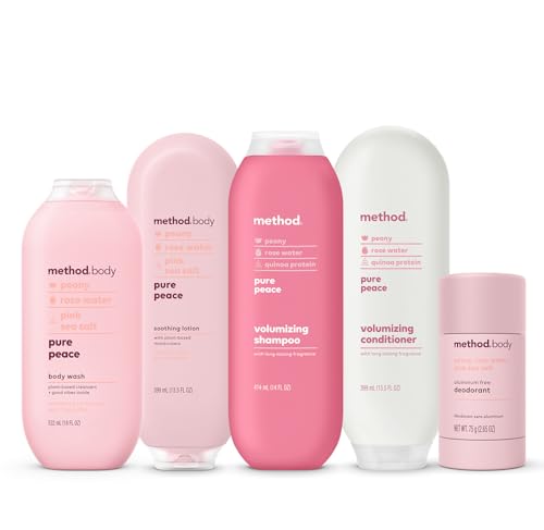 Method Body Wash - Detoxifying, Paraben & Phthalate Free, Moisturizing - 3 x 18oz, Pure Peace