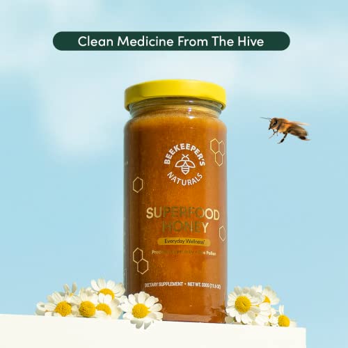 Beekeeper's Naturals Superfood Honey - Natural Energy, Immune Support, Mental Clarity - 4.4 oz