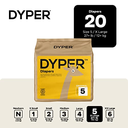 DYPER Bamboo Baby Diapers & 99% Water Wipes Bundle - Soft, Absorbent & Hypoallergenic - Size 5