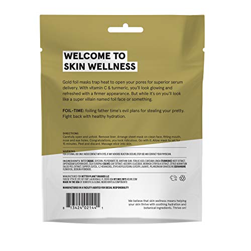 ACURE Face Mask - Firming Gold Foil for Glowing Skin, Vegan & Cruelty-Free - 0.67 Fl Oz