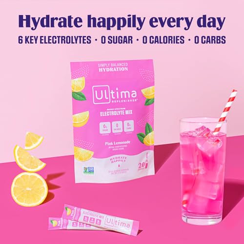 Ultima Replenisher Electrolyte Powder - Hydration with 6 Electrolytes, Keto & Vegan - 30 Servings