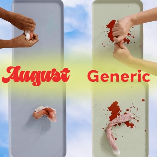 August Menstrual Pad - 100% Organic Cotton, Hypoallergenic & Absorbent - 8 Day, 8 Night Pads