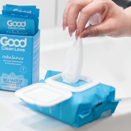 Good Clean Love Rebalance Feminine Wipes - Moisturizing, pH-Balanced, Aloe - 24 Biodegradable