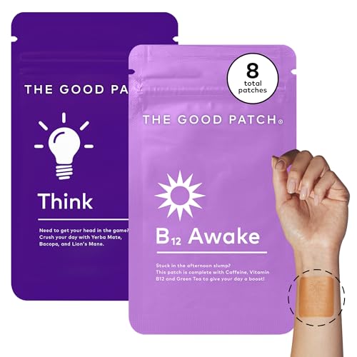 The Good Patch Wellness Patches - Boost Energy & Focus with Caffeine, Vegan - 8 Patches