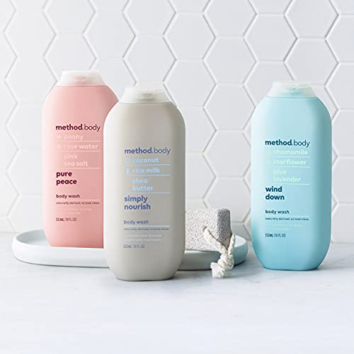 Method Body Wash - Moisturizing Coconut & Rice Milk, Paraben-Free, 65% Recycled Bottle - 18oz