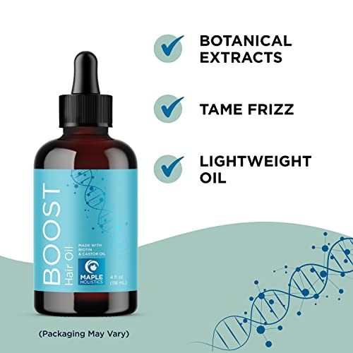 Maple Holistics Hair Growth Bundle - Biotin Serum & Oil for Thicker, Lustrous Hair - 2pcs