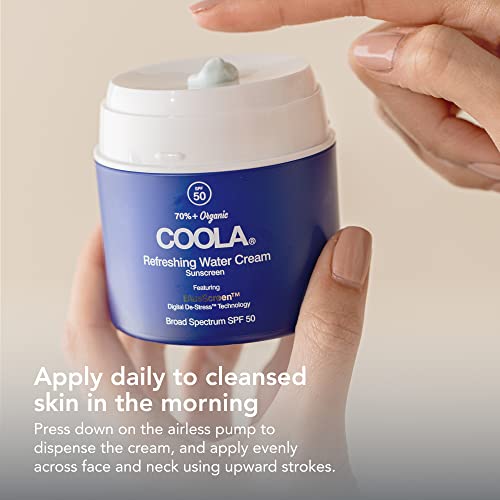 COOLA Water Cream Face Moisturizer - SPF 50, Hydration with Hyaluronic Acid & Coconut Water - 1.5oz