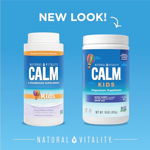 Natural Vitality Calm Sleep Magnesium Drink Mix - Supports Relaxation & Mood, Vegan, 16oz
